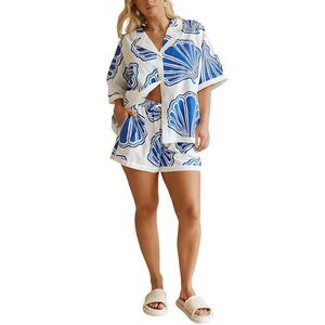 Camila Blanco Womens  2Pc Shirt & Short Set